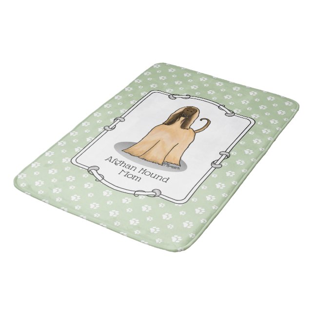 Afghan Hound Mum Afghan Mum (fawn) Cute Dog Mum Bath Mat (Angled)