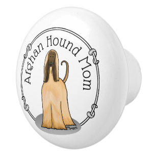 Afghan Hound Mum Afghan Mum (fawn) Cute Dog Mum Ceramic Knob