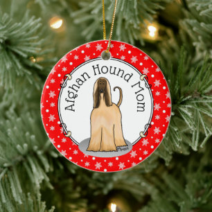 Afghan Hound Mum Afghan Mum (fawn) Cute Dog Mum Ceramic Tree Decoration