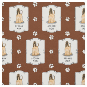Afghan Hound Mum Afghan Mum (fawn) Cute Dog Mum Fabric
