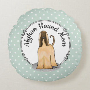 Afghan Hound Mum Afghan Mum (fawn) Cute Dog Mum Round Cushion
