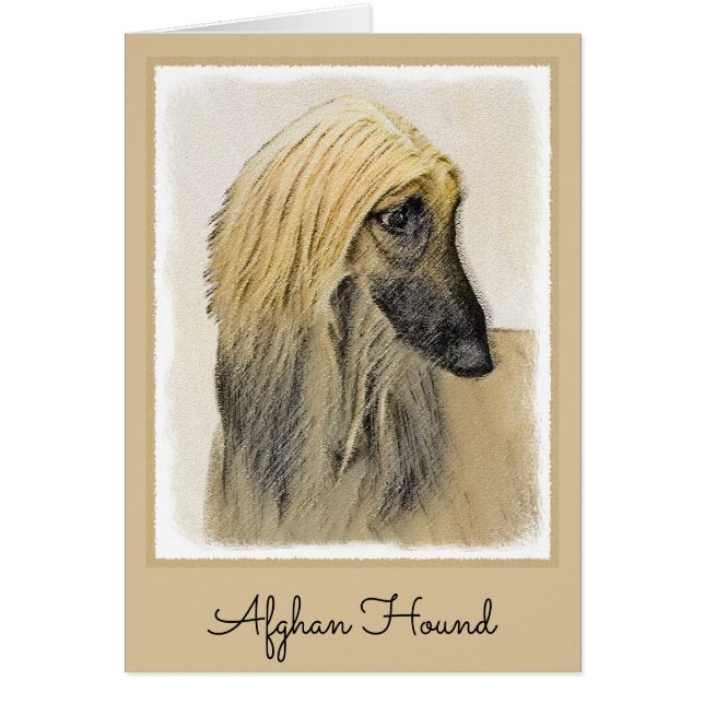 Afghan Hound Painting - Cute Original Dog Art (Front)