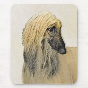 Afghan Hound Painting - Cute Original Dog Art Mouse Mat