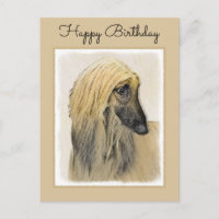 Afghan Hound Painting - Cute Original Dog Art