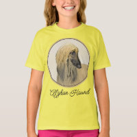 Afghan Hound Painting - Cute Original Dog Art T-Sh