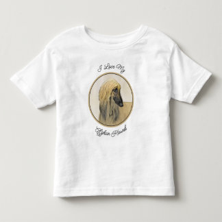 Afghan Hound Painting - Cute Original Dog Art Toddler T-Shirt