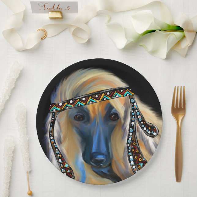Afghan Hound       Paper Plate (Wedding)