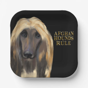 AFGHAN HOUND PAPER PLATE