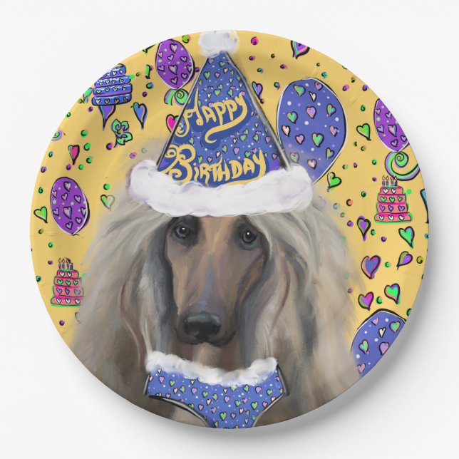 AFGHAN HOUND PAPER PLATE (Front)