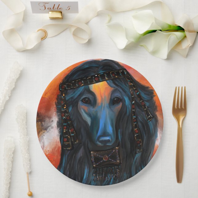 Afghan Hound       Paper Plate (Wedding)
