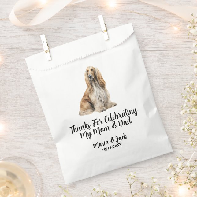 Afghan Hound Pet Full Colour Wedding  Favour Bags (Clipped)
