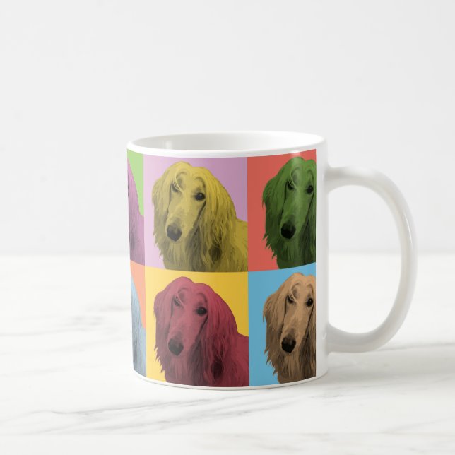 Afghan Hound Pop-Art Coffee Mug (Right)