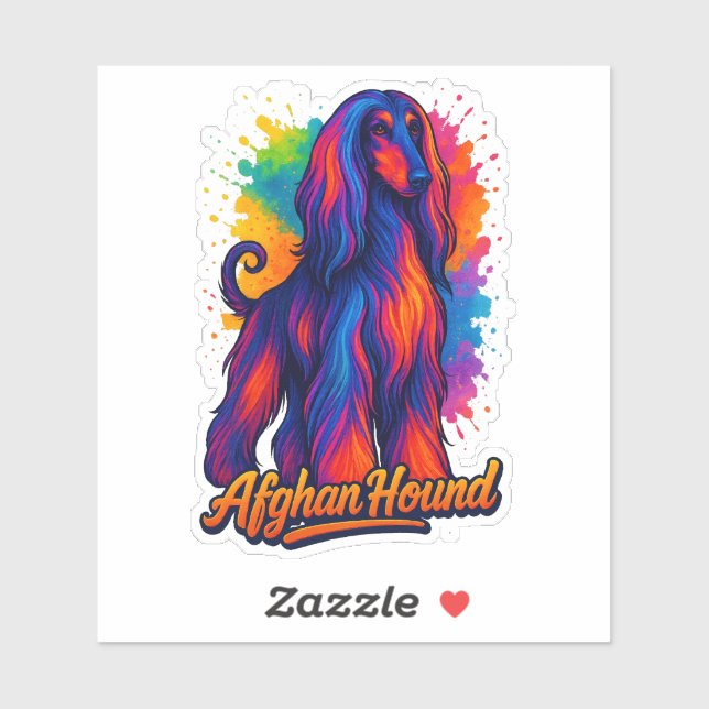 Afghan Hound Pop Art – Vibrant Colourful Dog (Sheet)