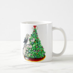 Afghan Hound Reach Goals Domino Blue Cream Coffee Mug