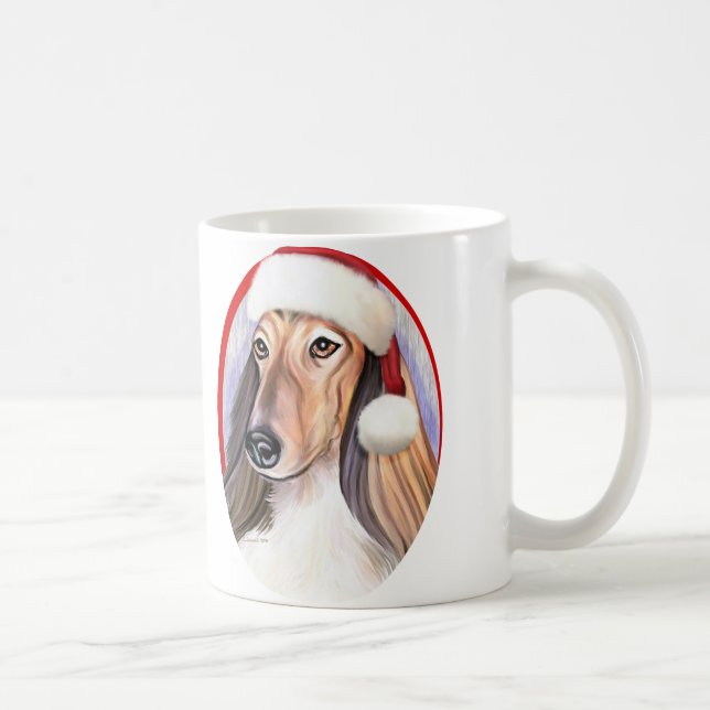 Afghan Hound Red Santa Coffee Mug (Right)