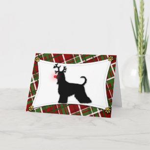 Afghan Hound Reindeer Christmas Card