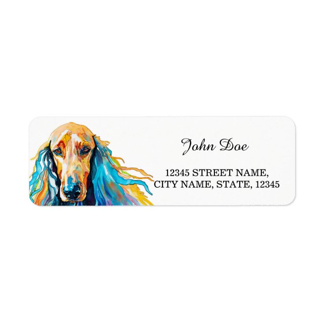 Afghan Hound Return Address (Front)