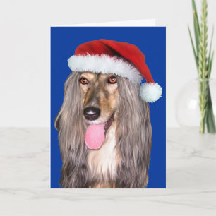 Afghan Hound Santa Claus - Customised Holiday Card