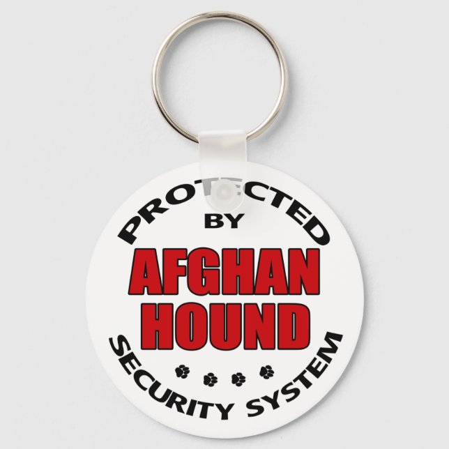 Afghan Hound Security Key Ring (Front)