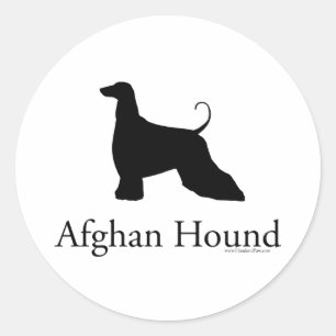 Afghan Hound Silhouette Classic Round Sticker