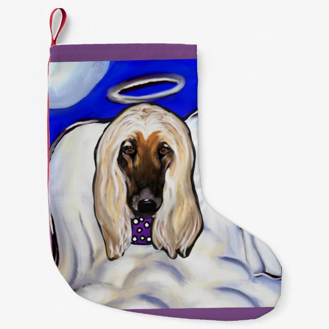Afghan Hound Small Christmas Stocking (Front)