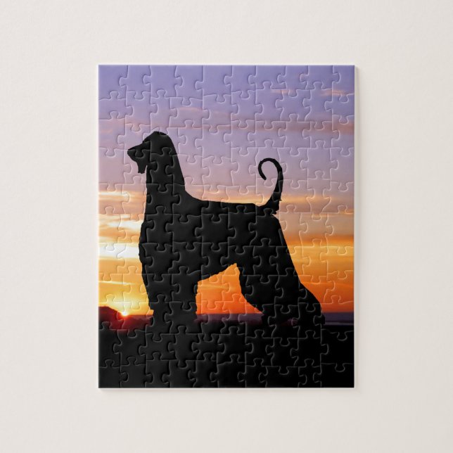 Afghan Hound Sunset Puzzle (Vertical)