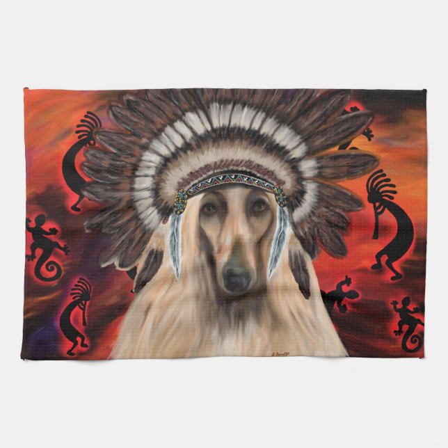 Afghan Hound Tea Towel (Horizontal)