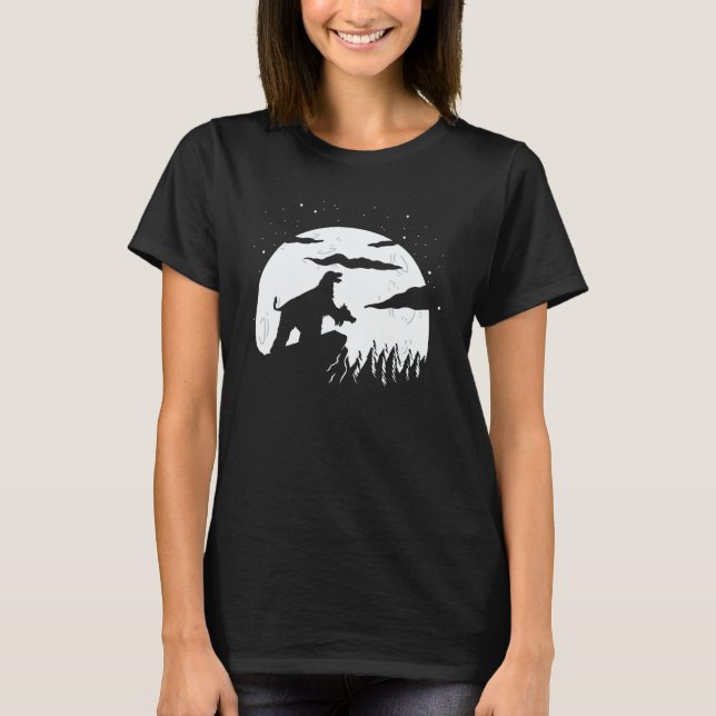 Afghan Hound under Moon for Halloween Costume 1 T-Shirt (Front)