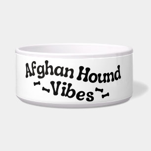 Afghan Hound Vibes Ceramic Dog Bowl