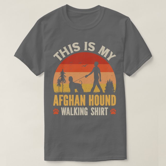 Afghan Hound Walking T-Shirt (Design Front)