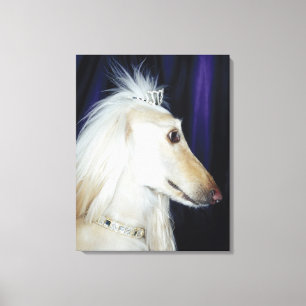 Afghan Hound wearing Tiara Canvas Print