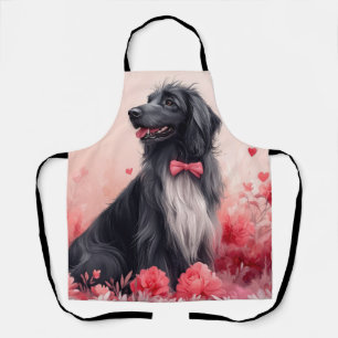 Afghan Hound with Roses - Valentine's Day  Apron