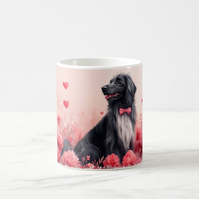 Afghan Hound with Roses - Valentine's Day  Coffee Mug (Center)