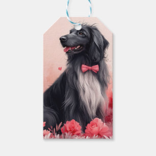 Afghan Hound with Roses - Valentine's Day Gift Tags