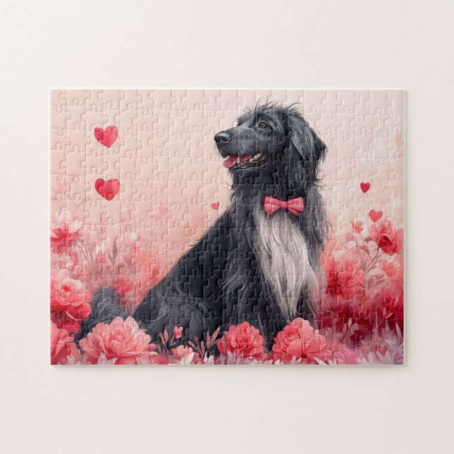 Afghan Hound with Roses - Valentine's Day  Jigsaw Puzzle (Horizontal)