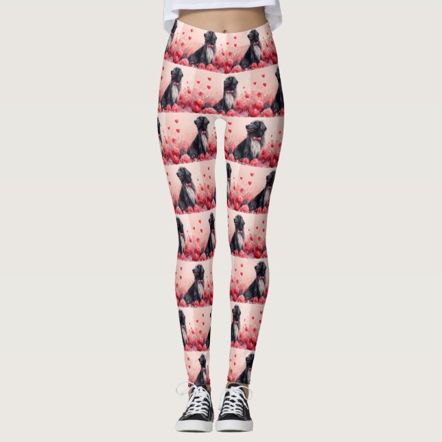 Afghan Hound with Roses - Valentine's Day  Leggings (Front)
