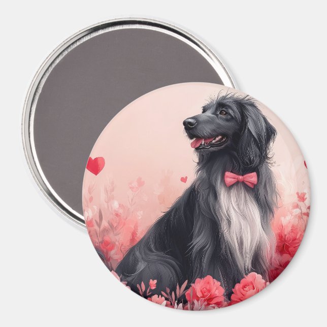 Afghan Hound with Roses - Valentine's Day  Magnet (Front/Back)