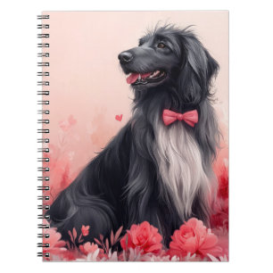 Afghan Hound with Roses - Valentine's Day Notebook