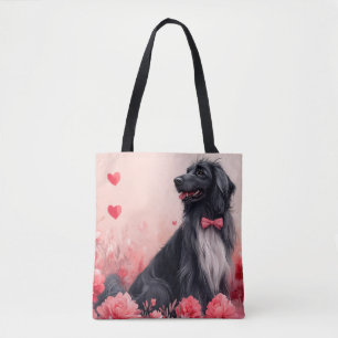 Afghan Hound with Roses - Valentine's Day  Tote Bag