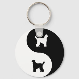 Afghan Hound Yin Yang Key Ring