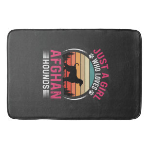 Afghan Hounds Retro Sunset Dog Lover Bath Mat