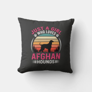 Afghan Hounds Retro Sunset Dog Lover Cushion
