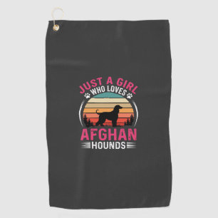 Afghan Hounds Retro Sunset Dog Lover Golf Towel