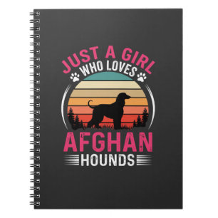 Afghan Hounds Retro Sunset Dog Lover Notebook