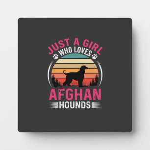Afghan Hounds Retro Sunset Dog Lover Plaque