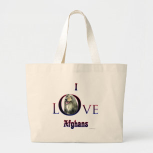 Afghan I Love Large Tote Bag