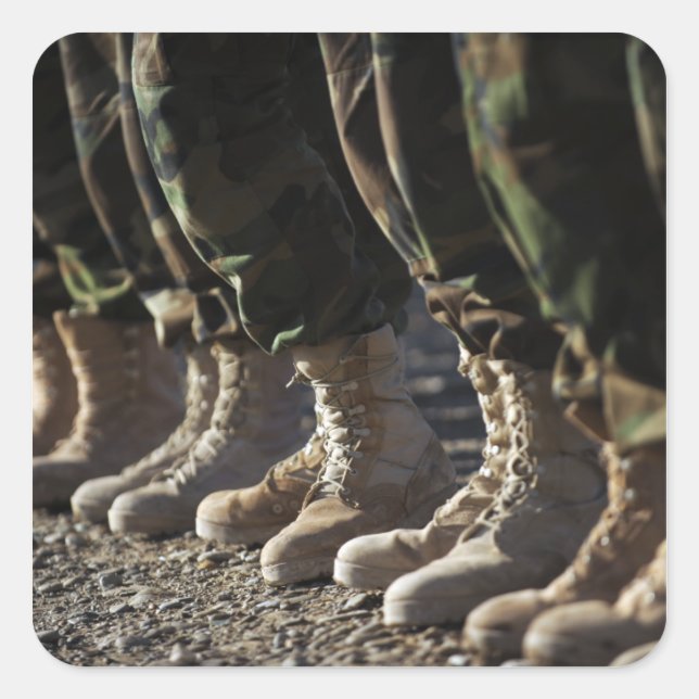 Afghan National Army Air Corp Soldiers Square Sticker (Front)