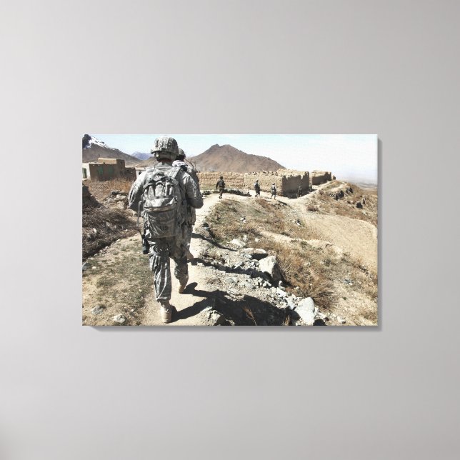 Afghan National Army and US soldiers Canvas Print (Front)