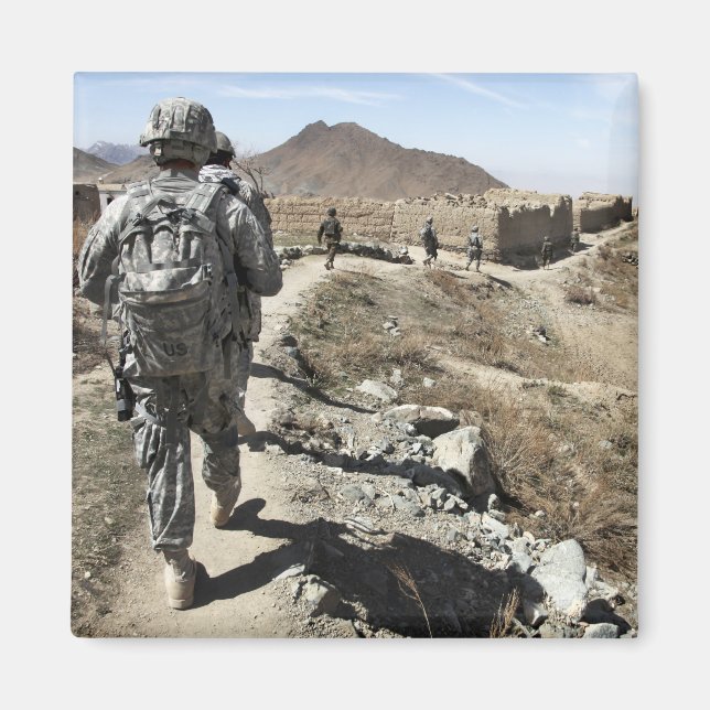 Afghan National Army and US soldiers Magnet (Front)