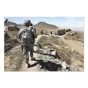 Afghan National Army and US soldiers Photo Print